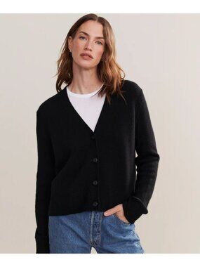 Jenni Kayne Cashmere Colette Cardigan Sweater in Black Size S